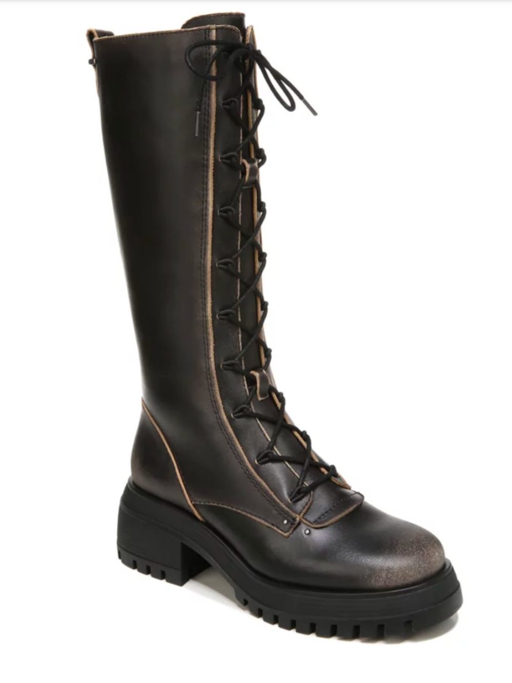 Franco Sarto Jasper Mid Shaft Boots Lace Up Zip Closure Style H8546L1 Size 35EUR